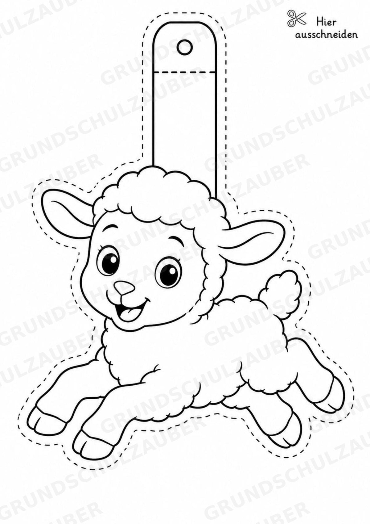 Schaf – Fensterdeko – Basteln – Ausmalbild – Ausschneiden – 15 Vorlagen – Materialseite 3