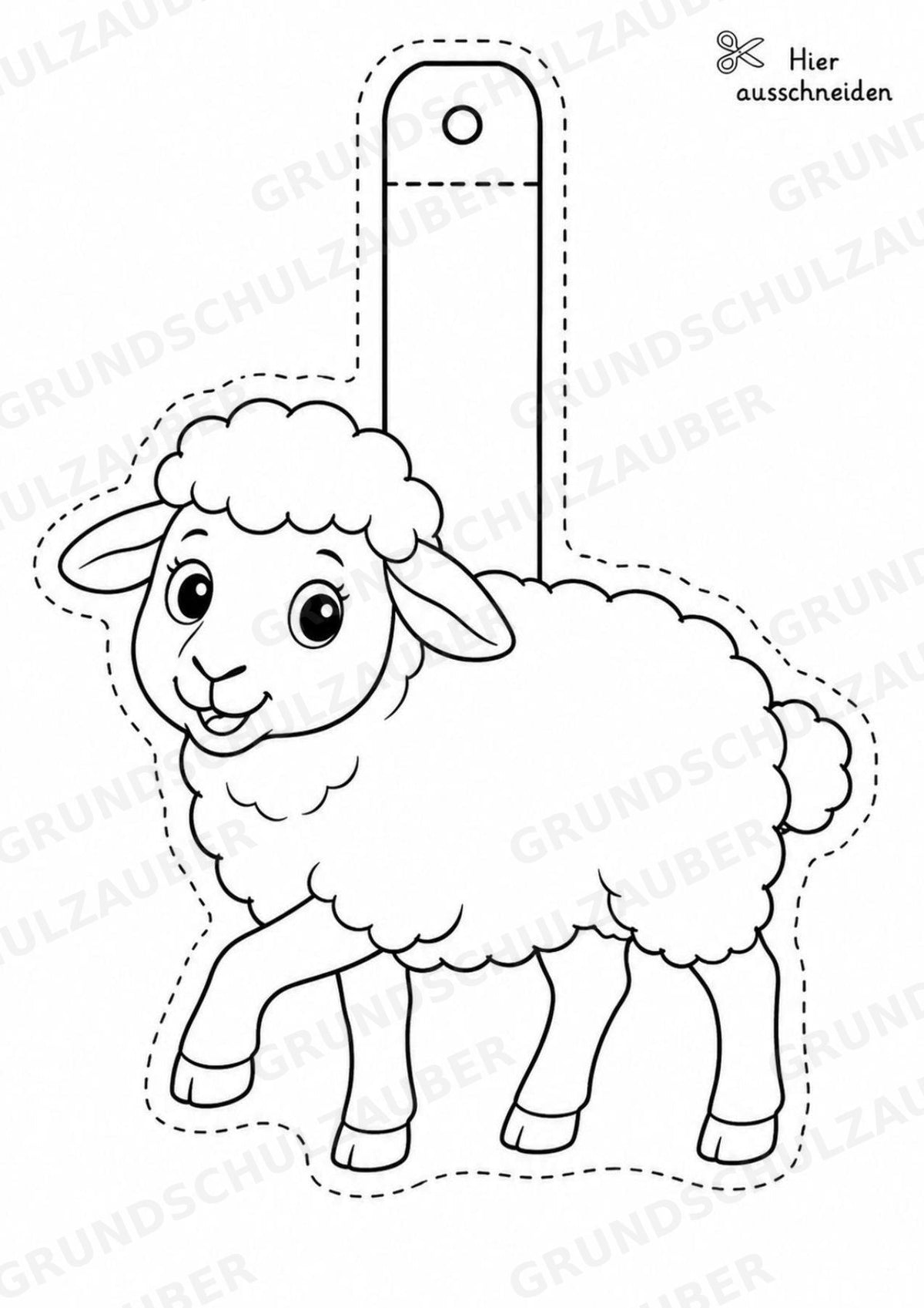 Schaf – Fensterdeko – Basteln – Ausmalbild – Ausschneiden – 15 Vorlagen – Materialseite 4