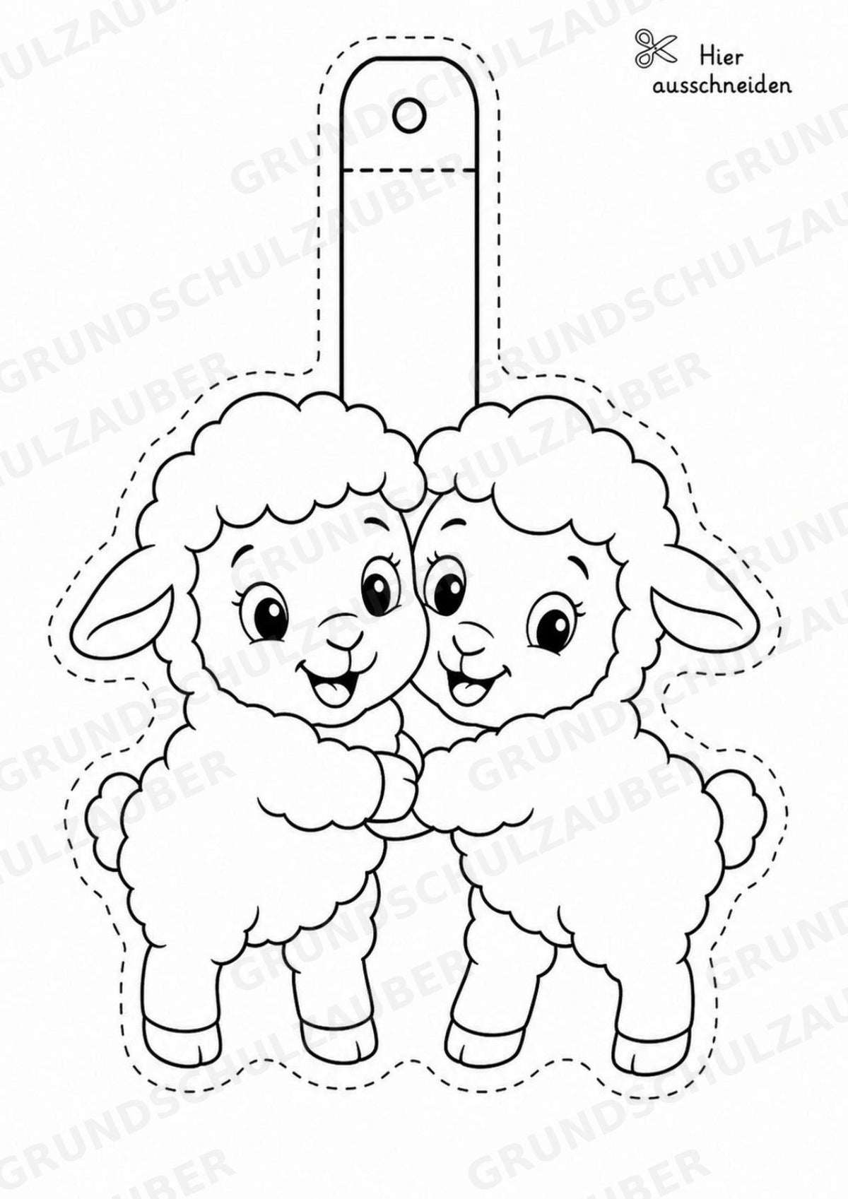Schaf – Fensterdeko – Basteln – Ausmalbild – Ausschneiden – 15 Vorlagen – Materialseite 12