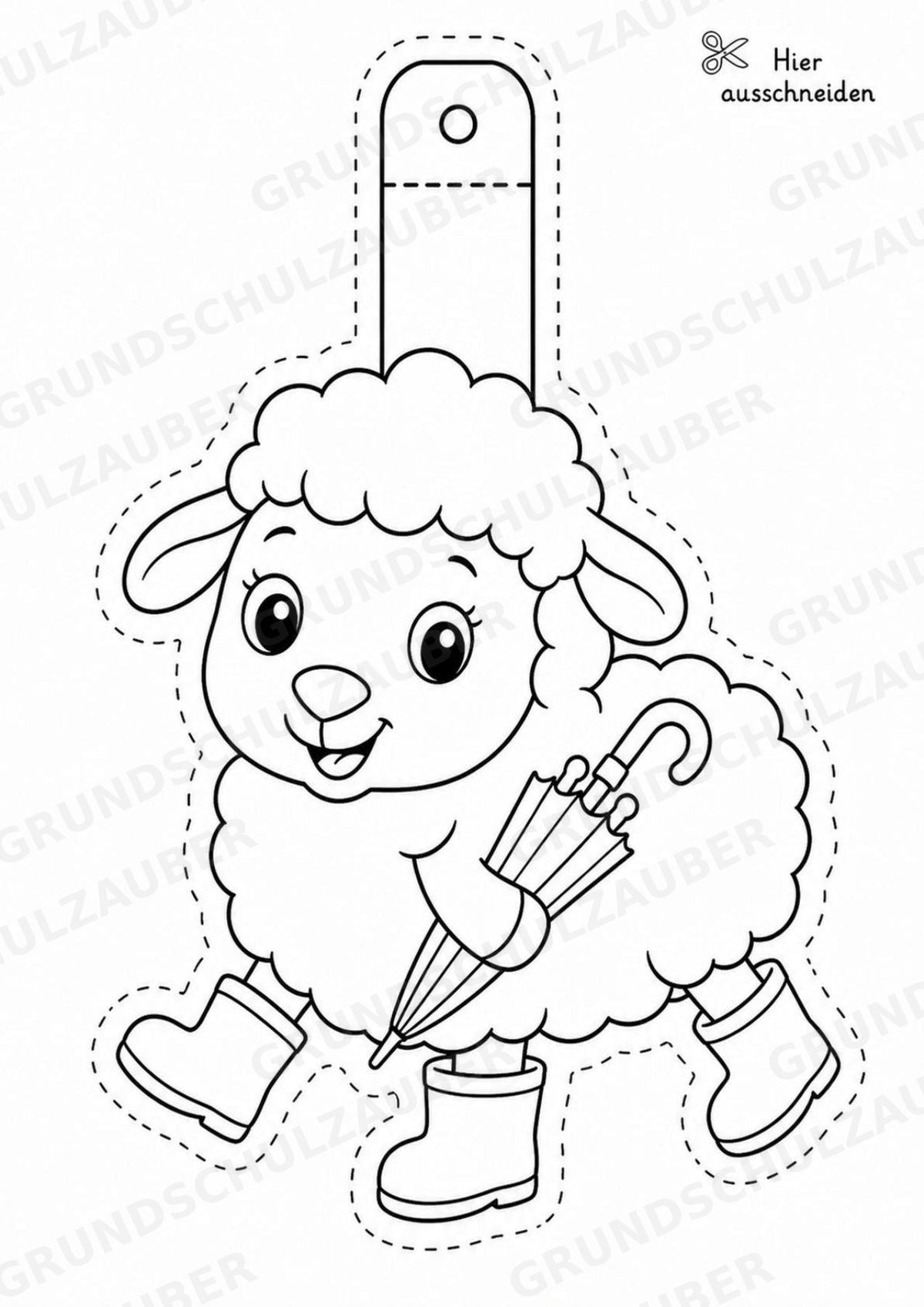 Schaf – Fensterdeko – Basteln – Ausmalbild – Ausschneiden – 15 Vorlagen – Materialseite 14