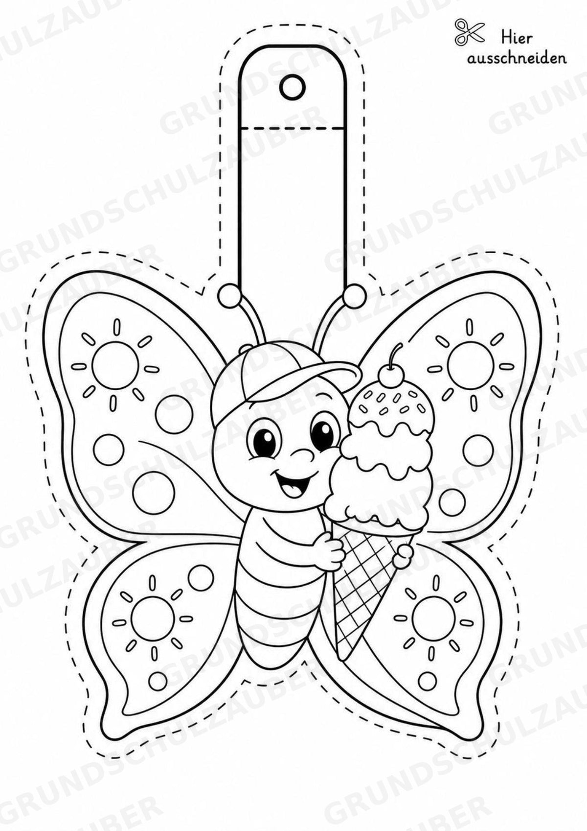 Schmetterling – Fensterdeko – Basteln – Ausmalbild – Ausschneiden – 15 Vorlagen – Materialseite 13