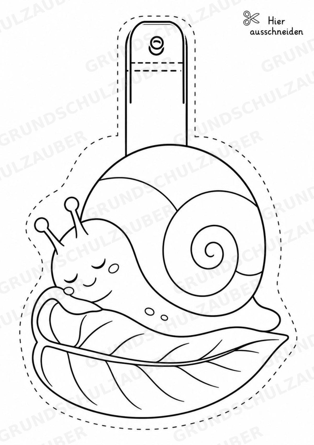 Schnecke – Fensterdeko – Basteln – Ausmalbild – Ausschneiden – 15 Vorlagen – Materialseite 11