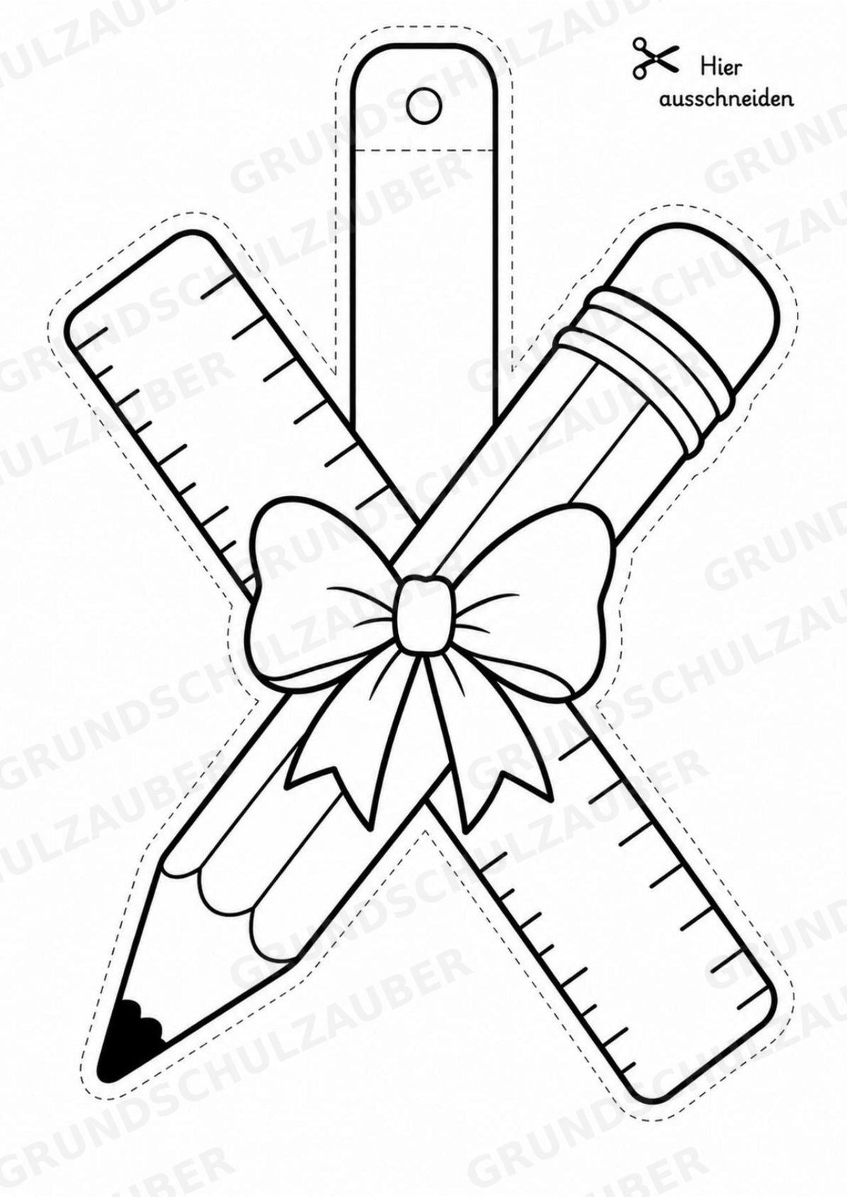 Schulstart und Einschulung – Fensterdeko – Basteln – Ausmalbild – Ausschneiden – 15 Vorlagen – Materialseite 5