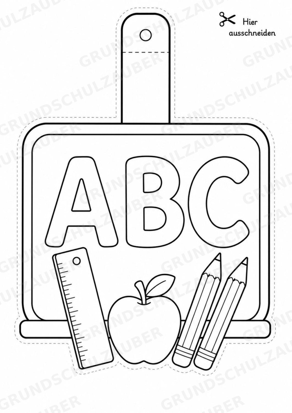 Schulstart und Einschulung – Fensterdeko – Basteln – Ausmalbild – Ausschneiden – 15 Vorlagen – Materialseite 15