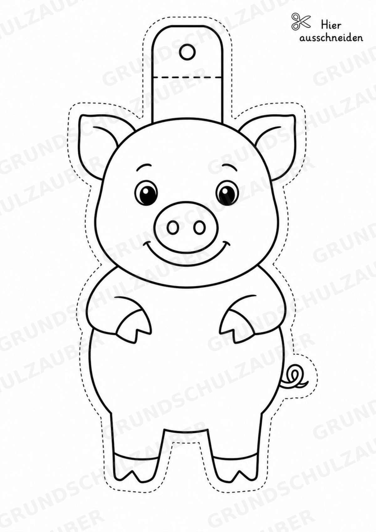 Schwein – Fensterdeko – Basteln – Ausmalbild – Ausschneiden – 15 Vorlagen – Materialseite 2