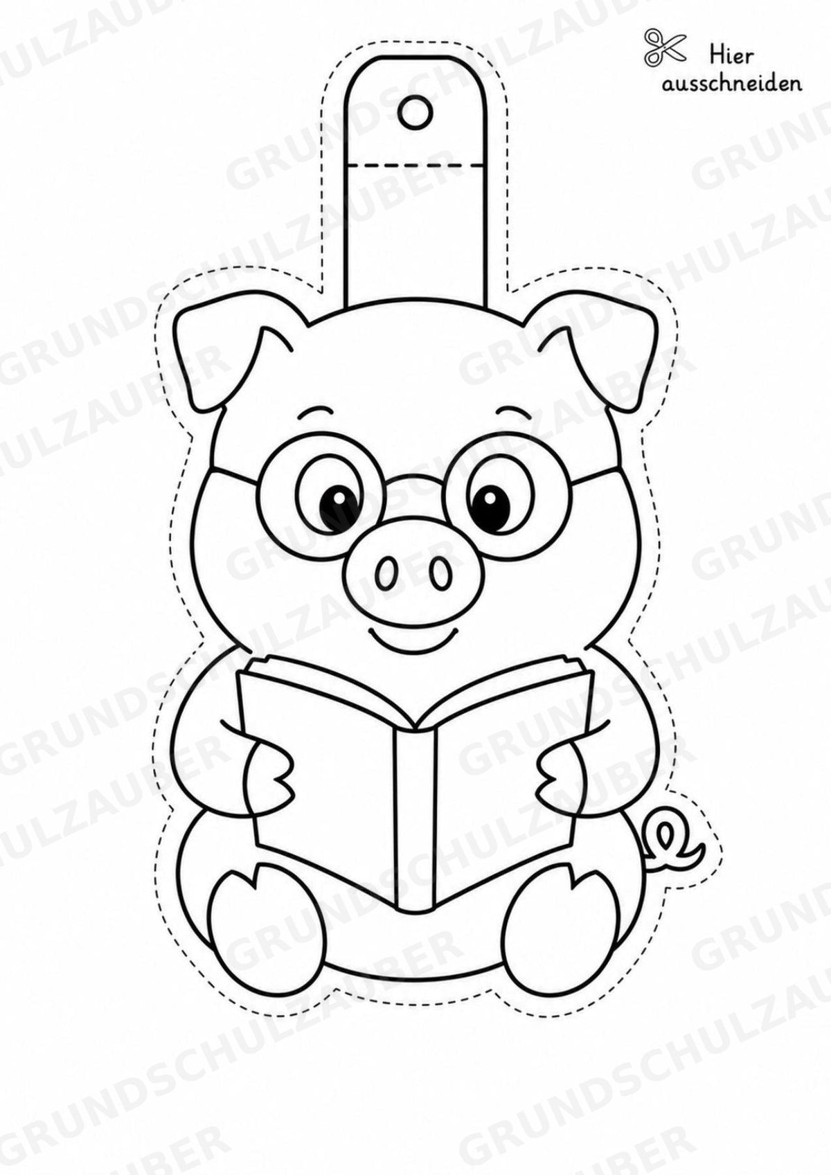 Schwein – Fensterdeko – Basteln – Ausmalbild – Ausschneiden – 15 Vorlagen – Materialseite 4