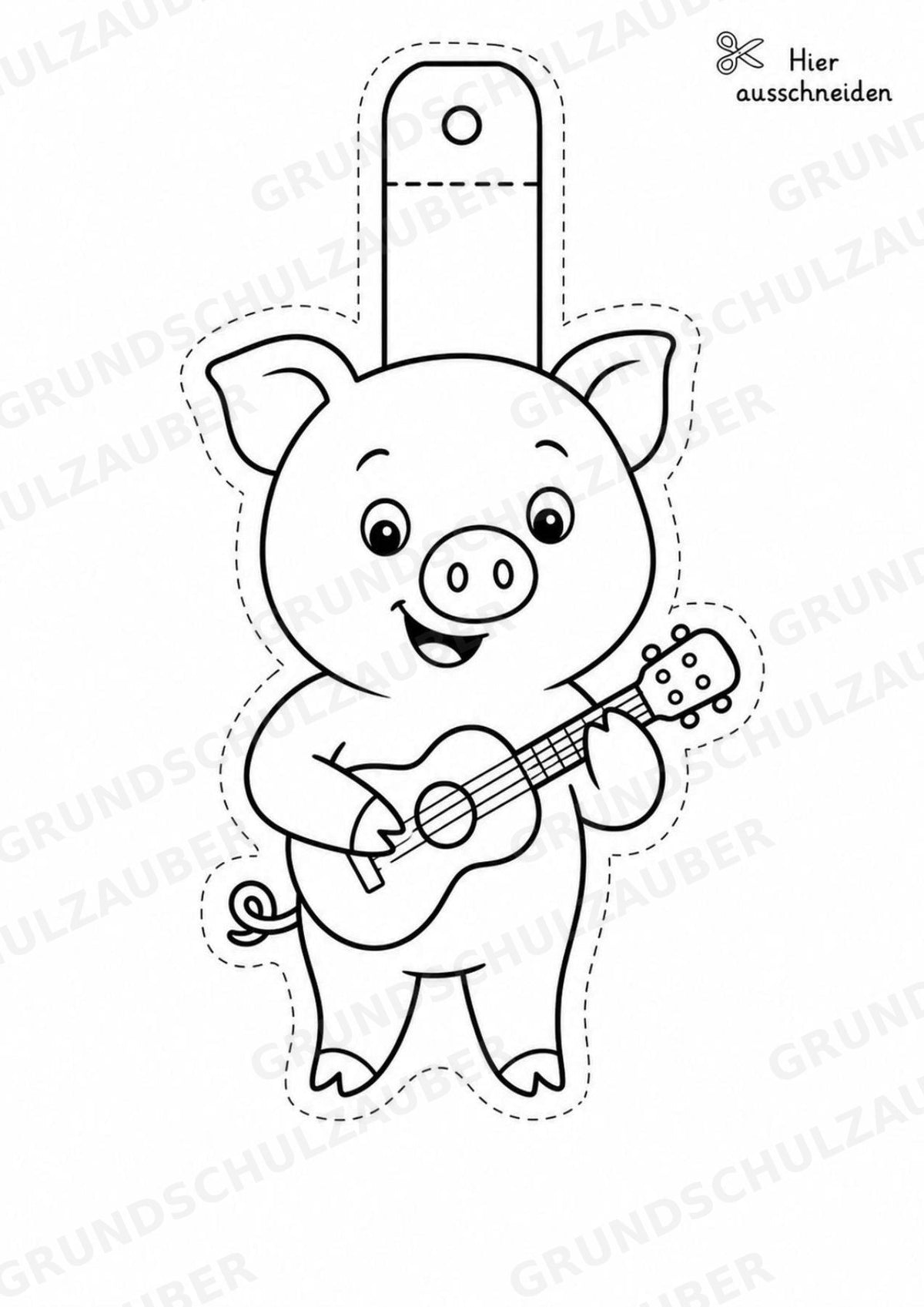 Schwein – Fensterdeko – Basteln – Ausmalbild – Ausschneiden – 15 Vorlagen – Materialseite 7