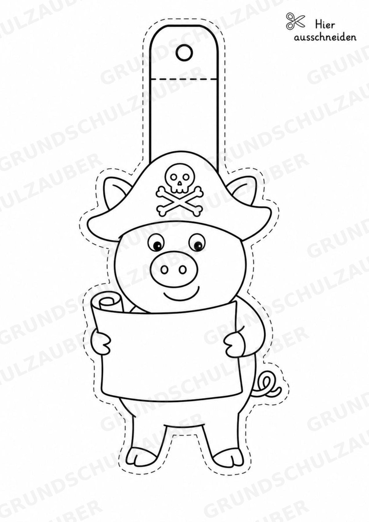 Schwein – Fensterdeko – Basteln – Ausmalbild – Ausschneiden – 15 Vorlagen – Materialseite 11
