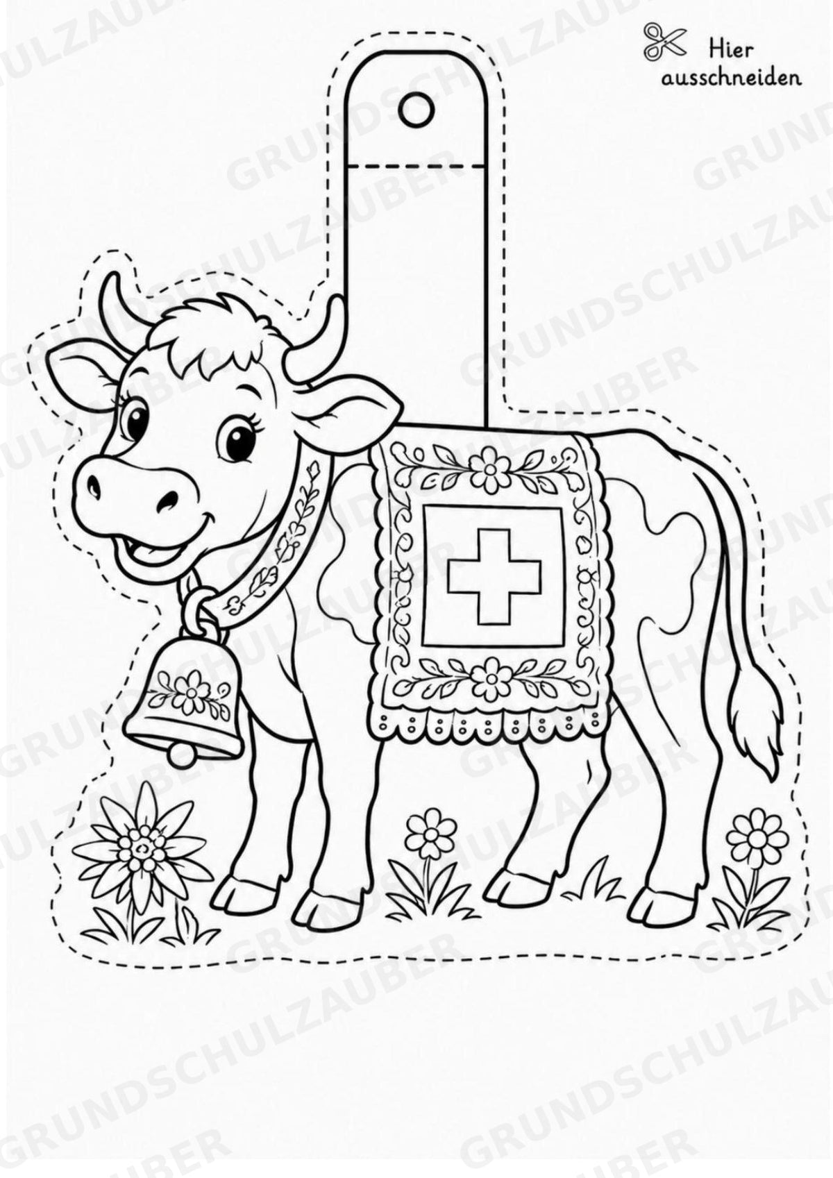 Schweiz – Fensterdeko – Basteln – Ausmalbild – Ausschneiden – 15 Vorlagen – Materialseite 6