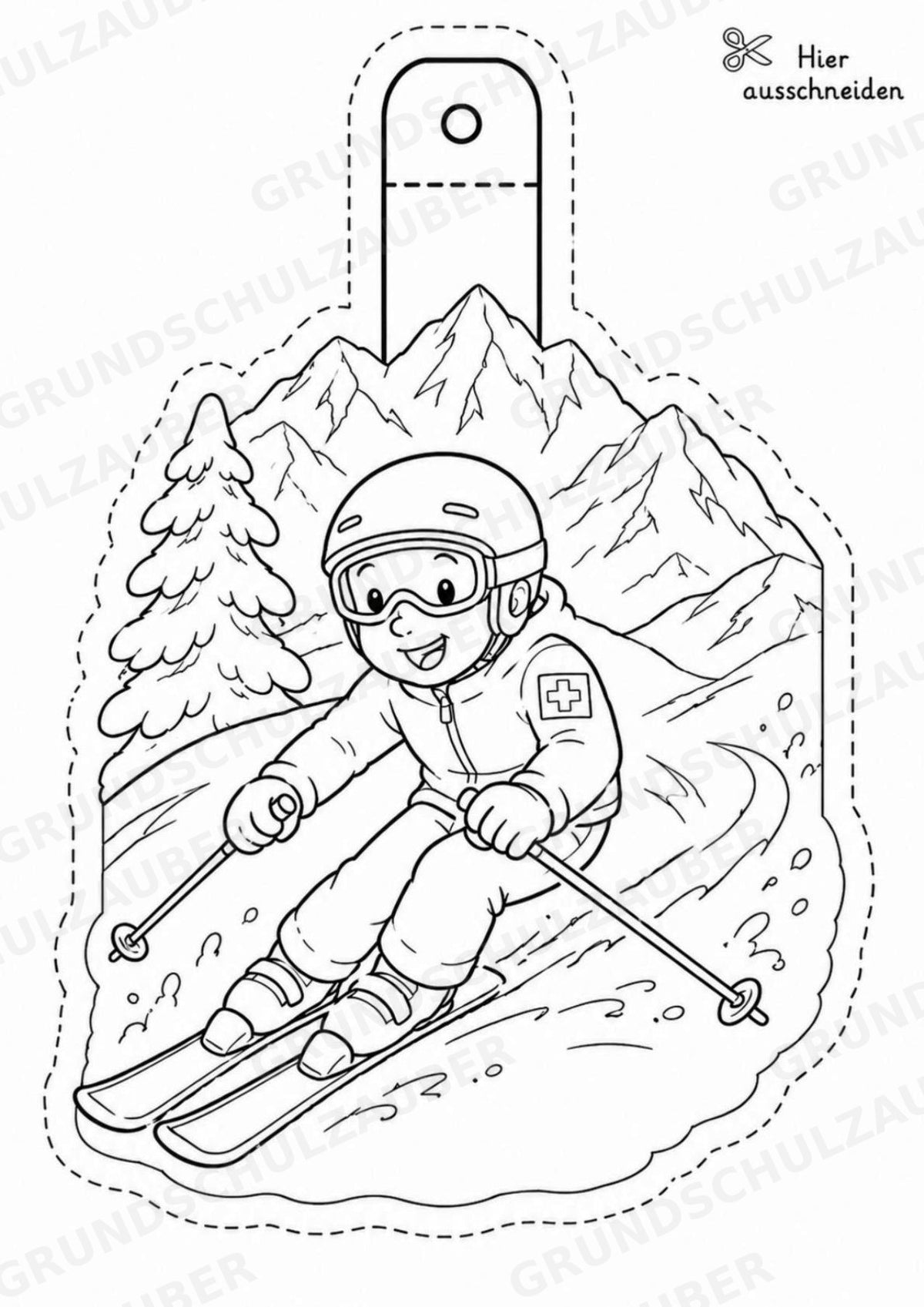 Schweiz – Fensterdeko – Basteln – Ausmalbild – Ausschneiden – 15 Vorlagen – Materialseite 12