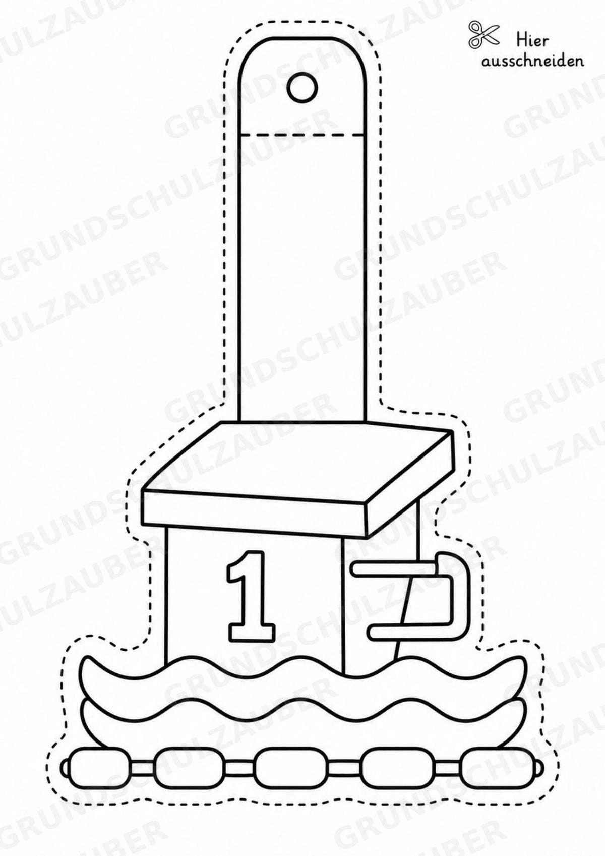 Schwimmen – Fensterdeko – Basteln – Ausmalbild – Ausschneiden – 15 Vorlagen – Materialseite 6