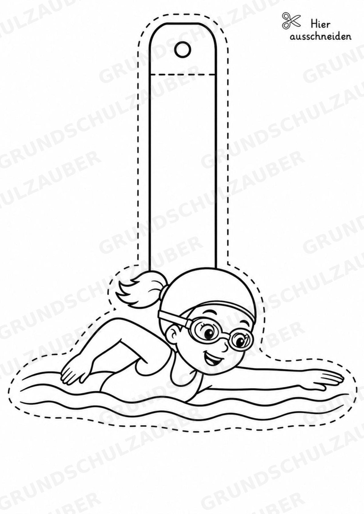Schwimmen – Fensterdeko – Basteln – Ausmalbild – Ausschneiden – 15 Vorlagen – Materialseite 7
