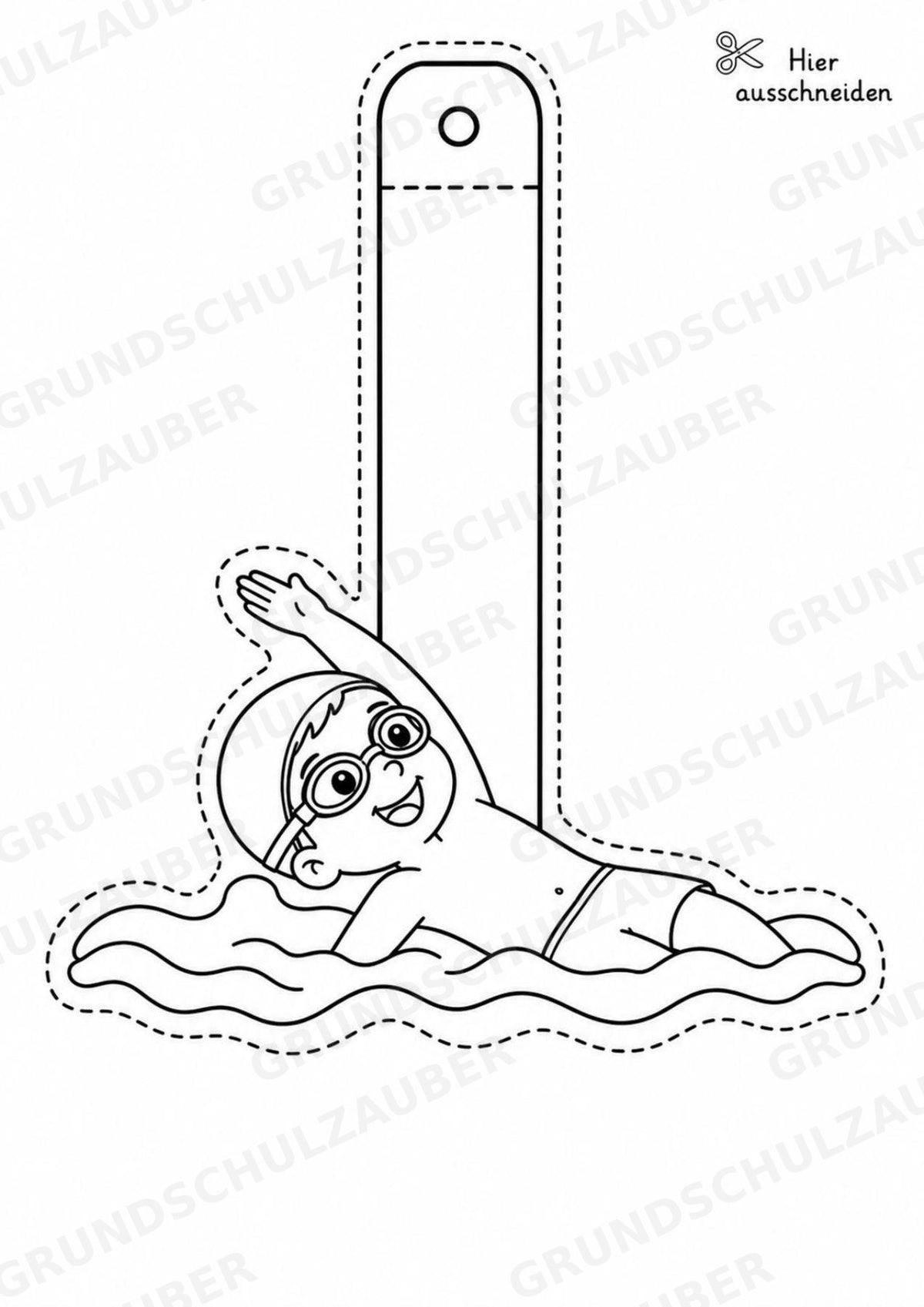 Schwimmen – Fensterdeko – Basteln – Ausmalbild – Ausschneiden – 15 Vorlagen – Materialseite 8