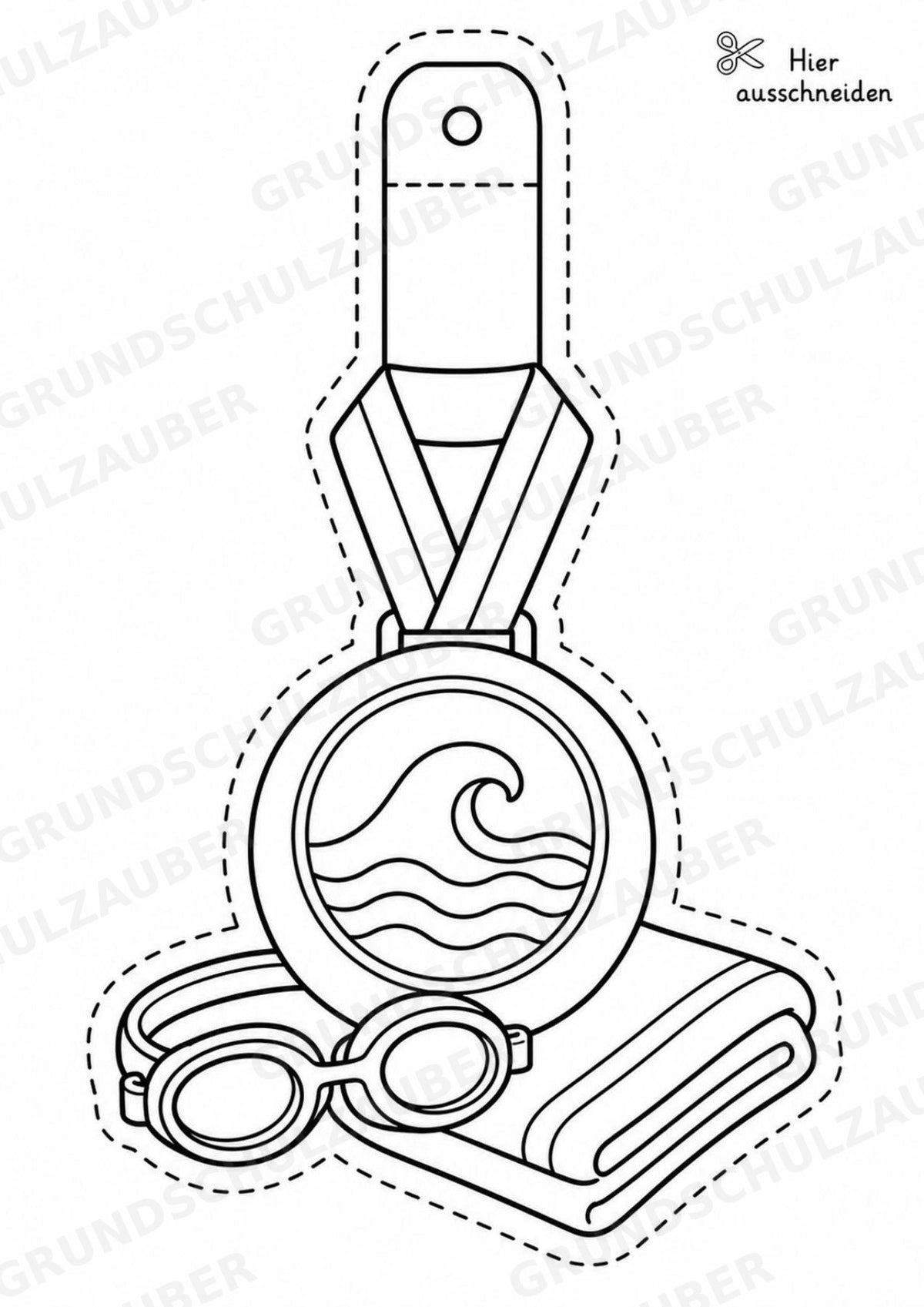 Schwimmen – Fensterdeko – Basteln – Ausmalbild – Ausschneiden – 15 Vorlagen – Materialseite 15