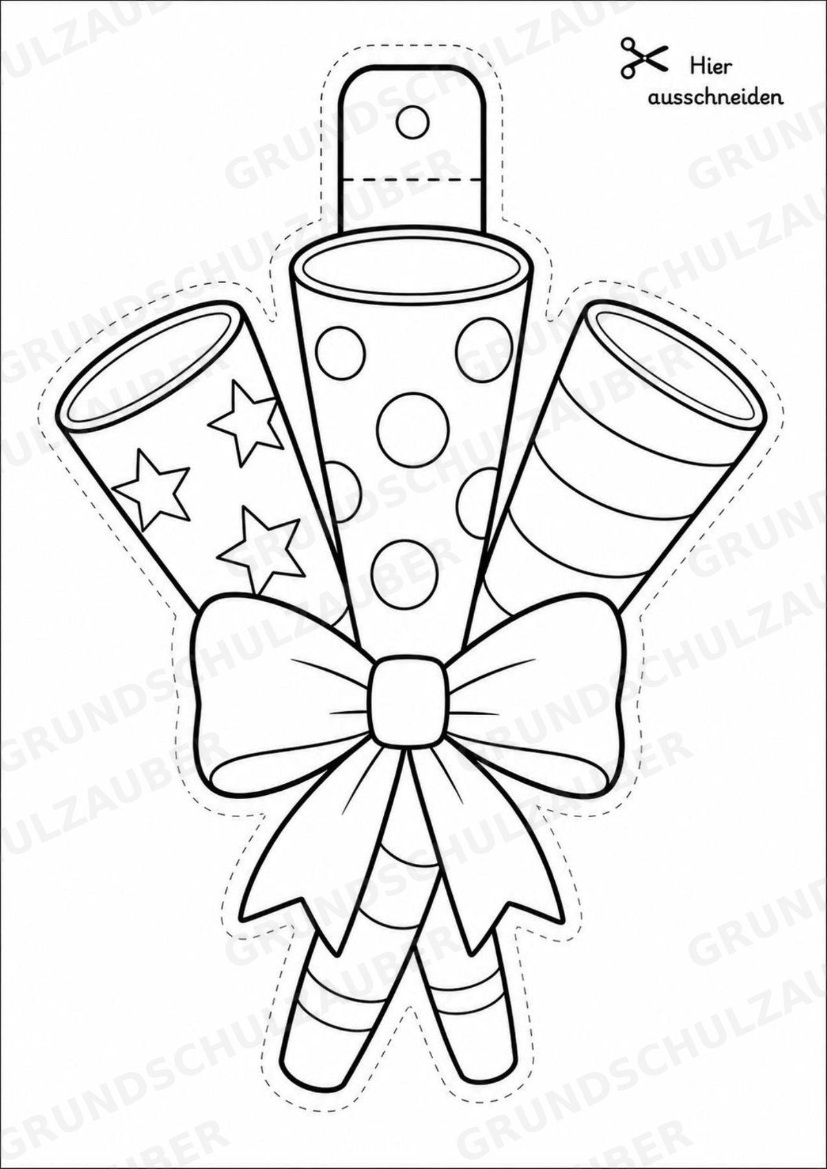 Silvester – Fensterdeko – Basteln – Ausmalbild – Ausschneiden – 15 Vorlagen – Materialseite 13