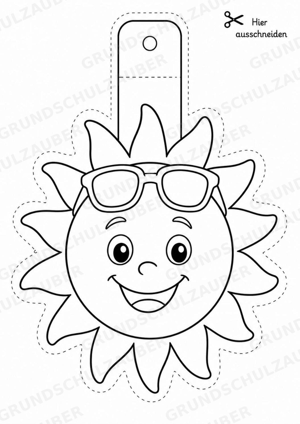 Sommer – Fensterdeko – Basteln – Ausmalbild – Ausschneiden – 15 Vorlagen – Materialseite 2