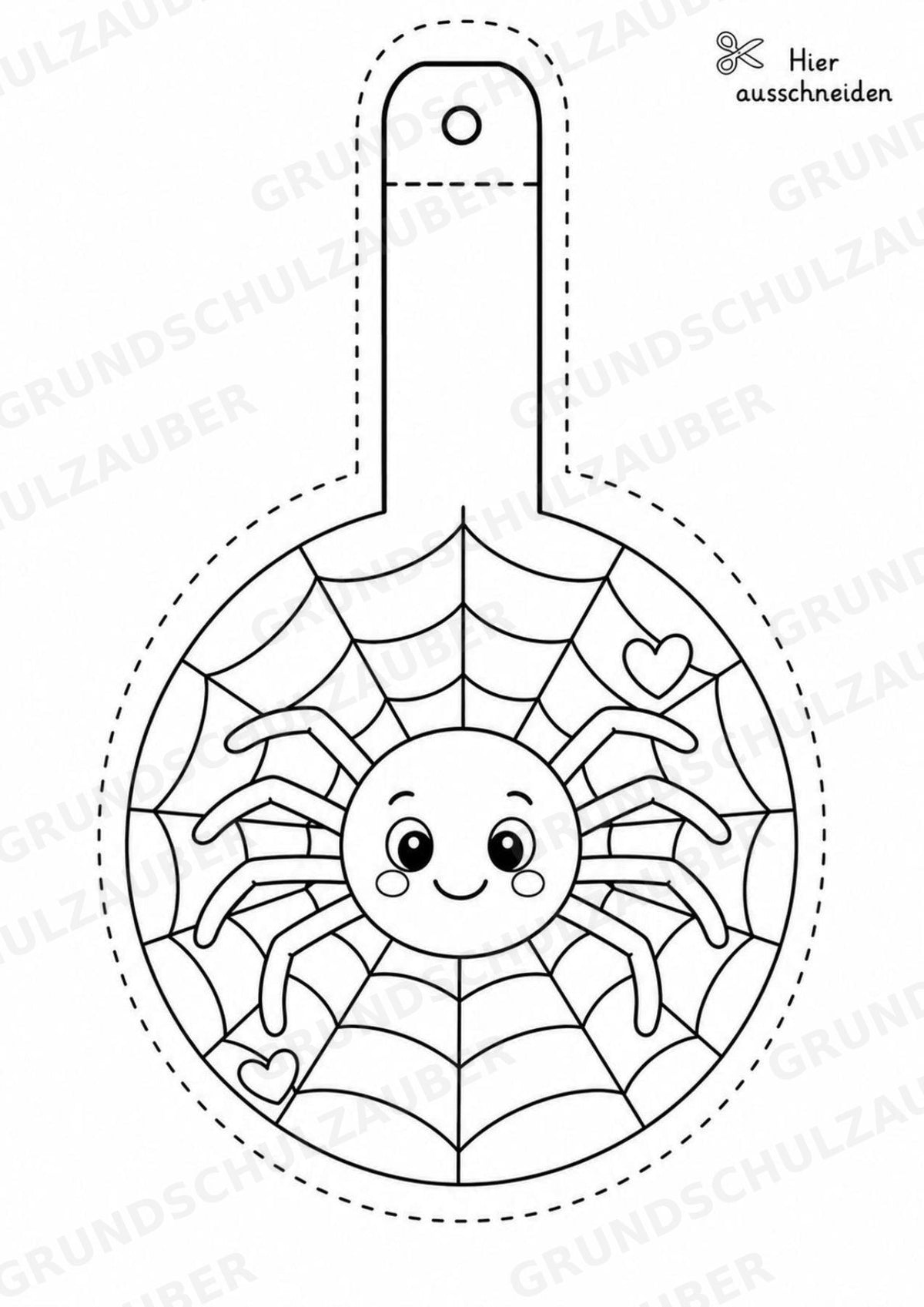 Spinnen – Fensterdeko – Basteln – Ausmalbild – Ausschneiden – 15 Vorlagen – Materialseite 2
