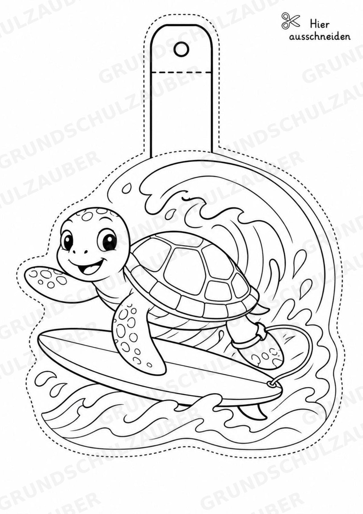 Surfen – Fensterdeko – Basteln – Ausmalbild – Ausschneiden – 15 Vorlagen – Materialseite 12