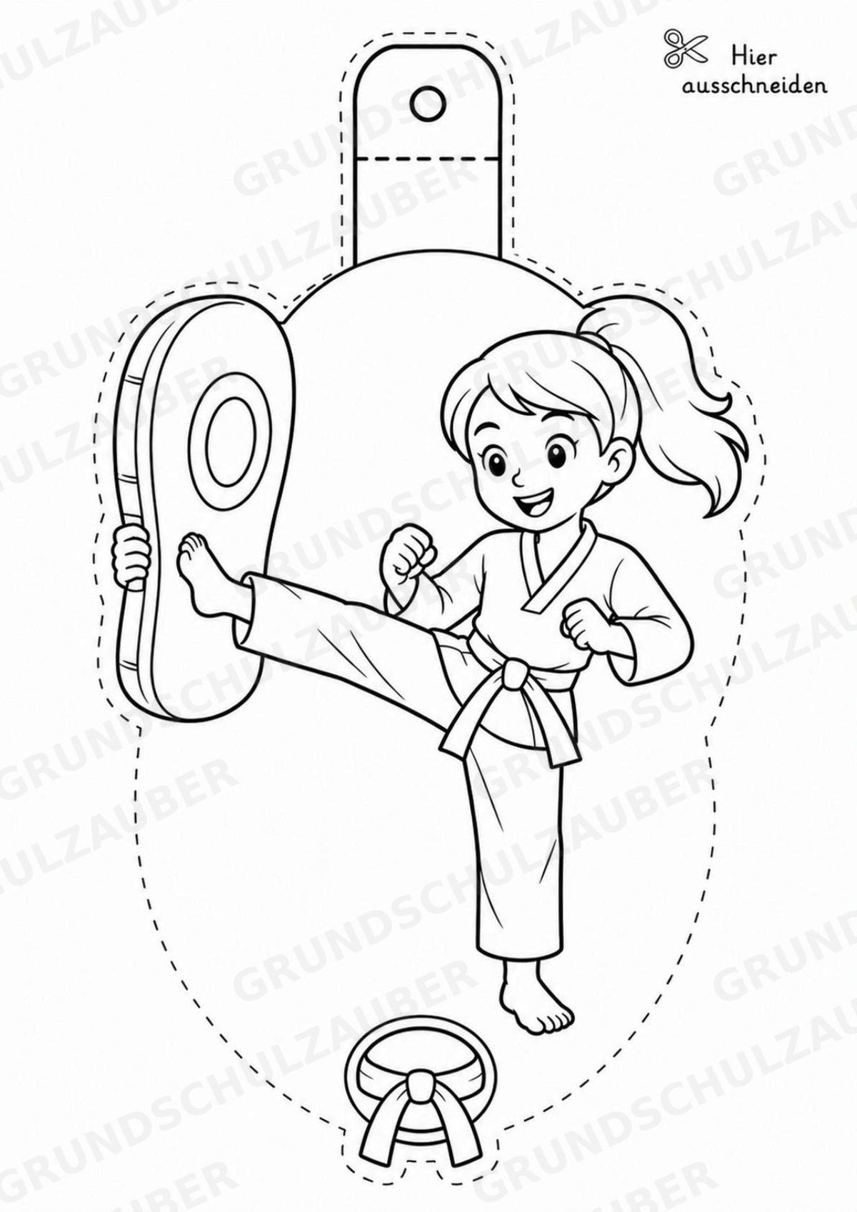 Taekwondo – Fensterdeko – Basteln – Ausmalbild – Ausschneiden – 15 Vorlagen – Materialseite 4
