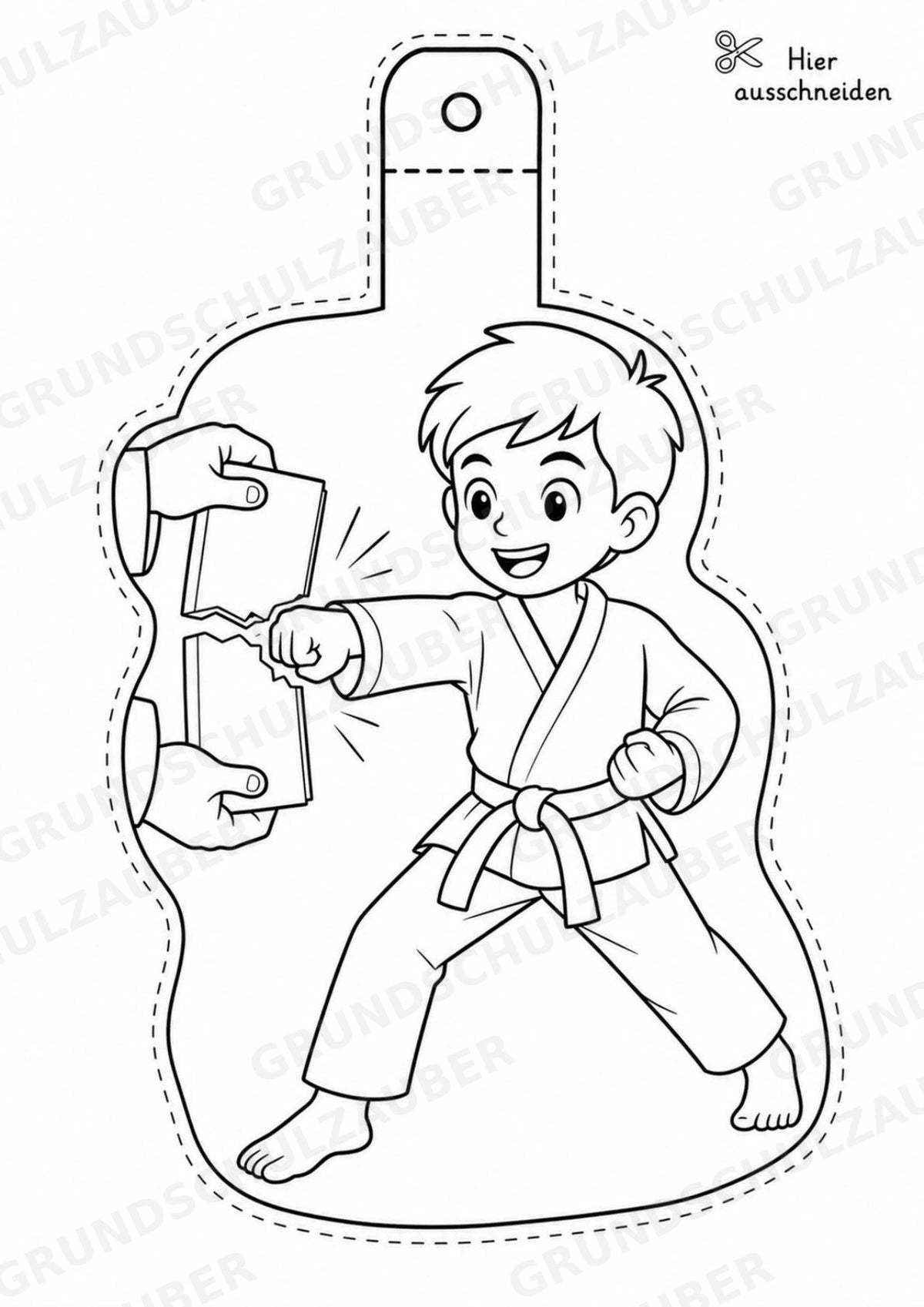 Taekwondo – Fensterdeko – Basteln – Ausmalbild – Ausschneiden – 15 Vorlagen – Materialseite 7