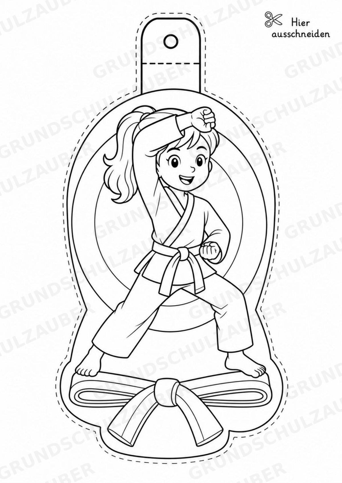Taekwondo – Fensterdeko – Basteln – Ausmalbild – Ausschneiden – 15 Vorlagen – Materialseite 8