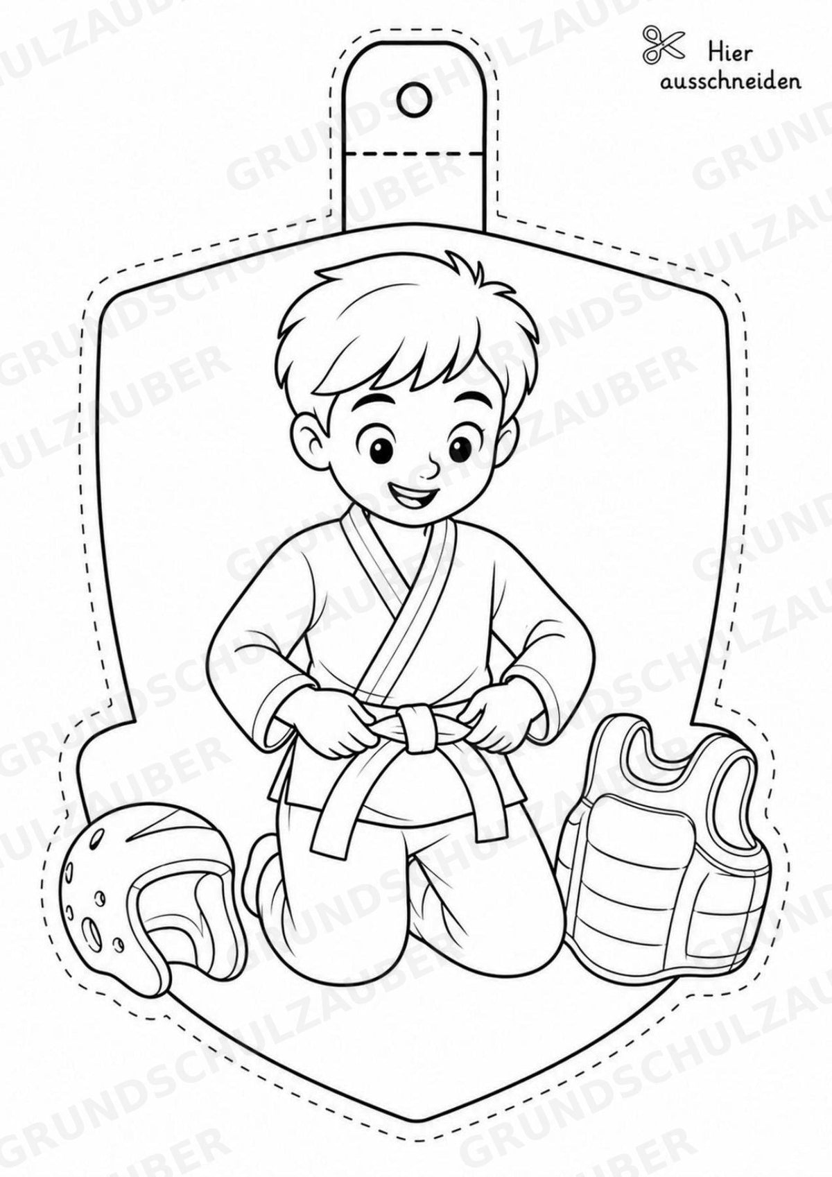 Taekwondo – Fensterdeko – Basteln – Ausmalbild – Ausschneiden – 15 Vorlagen – Materialseite 13