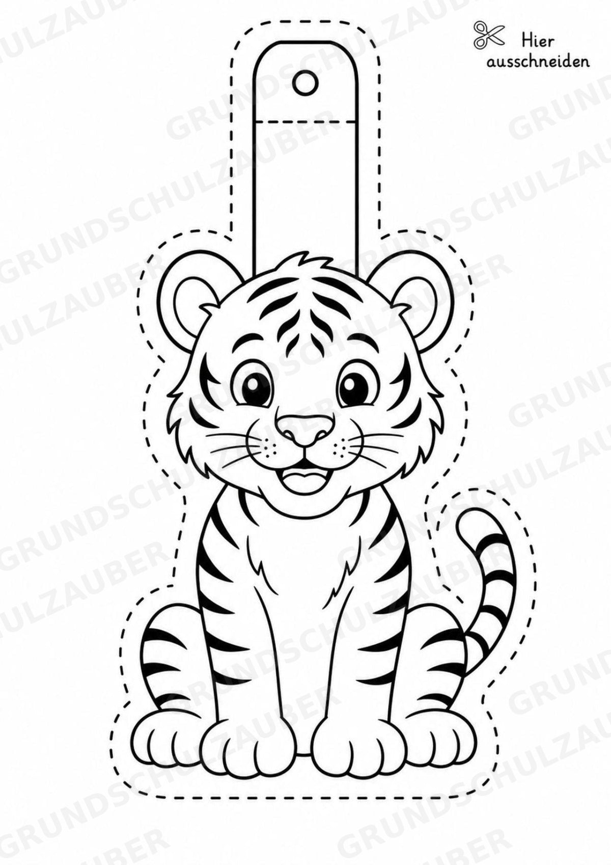 Tiger – Fensterdeko – Basteln – Ausmalbild – Ausschneiden – 15 Vorlagen – Materialseite 2