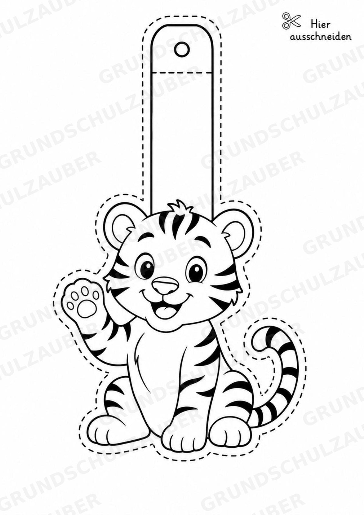 Tiger – Fensterdeko – Basteln – Ausmalbild – Ausschneiden – 15 Vorlagen – Materialseite 4