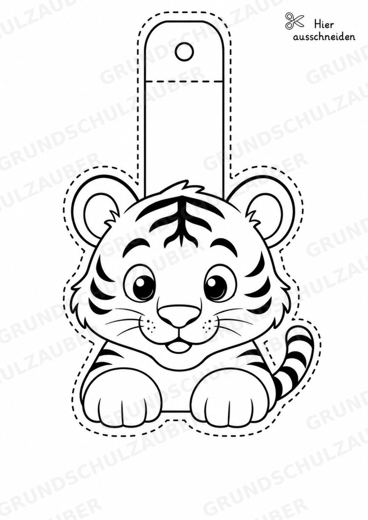Tiger – Fensterdeko – Basteln – Ausmalbild – Ausschneiden – 15 Vorlagen – Materialseite 6