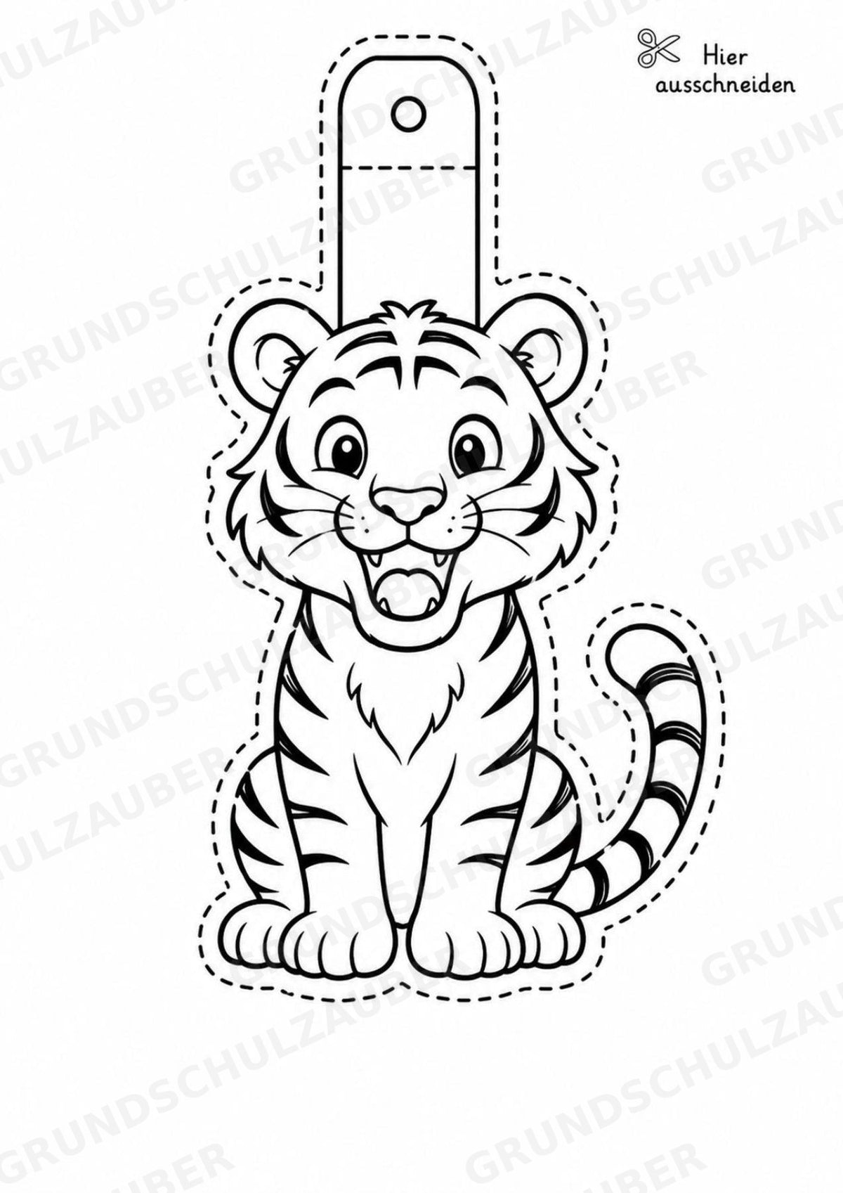 Tiger – Fensterdeko – Basteln – Ausmalbild – Ausschneiden – 15 Vorlagen – Materialseite 10