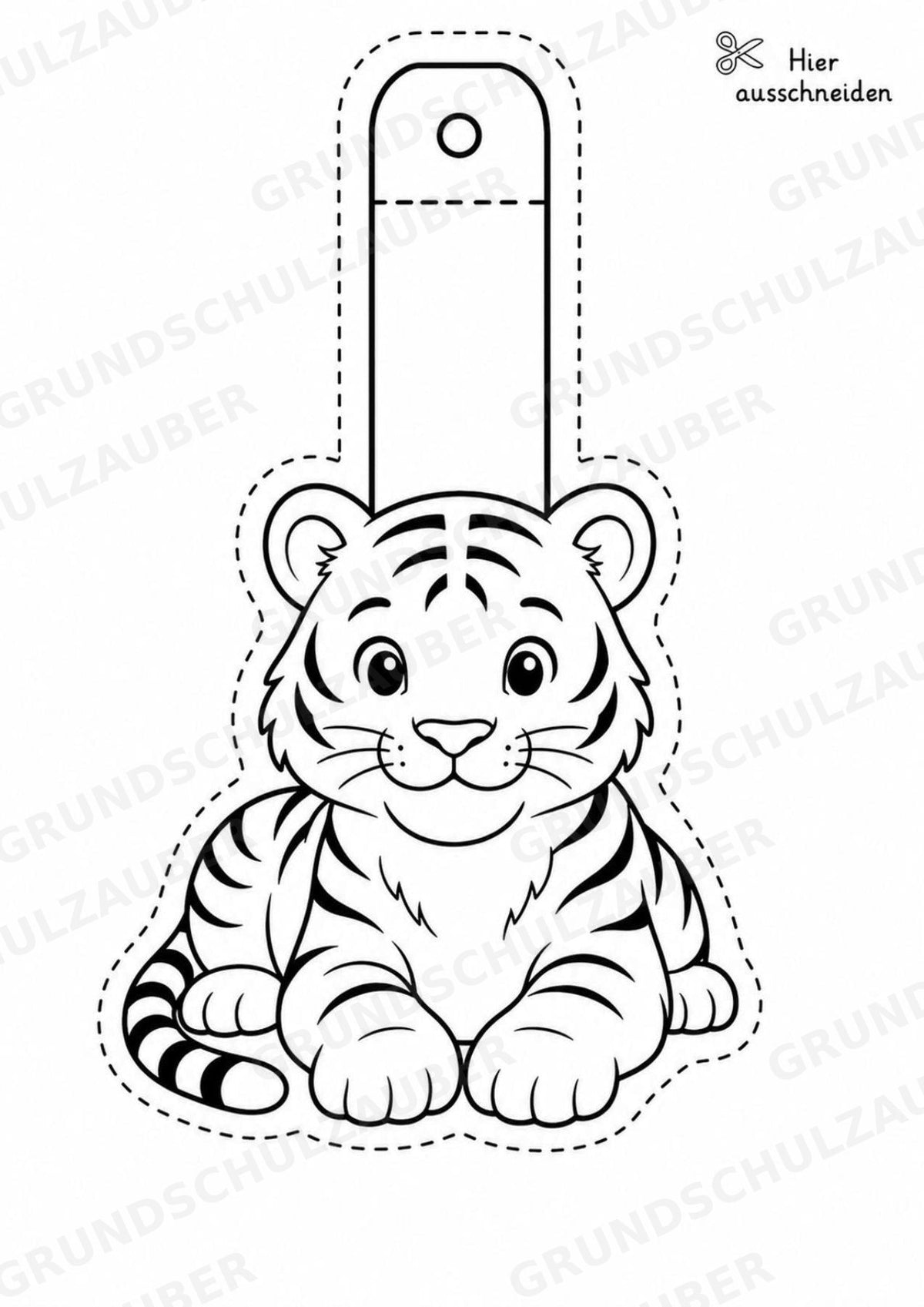 Tiger – Fensterdeko – Basteln – Ausmalbild – Ausschneiden – 15 Vorlagen – Materialseite 12
