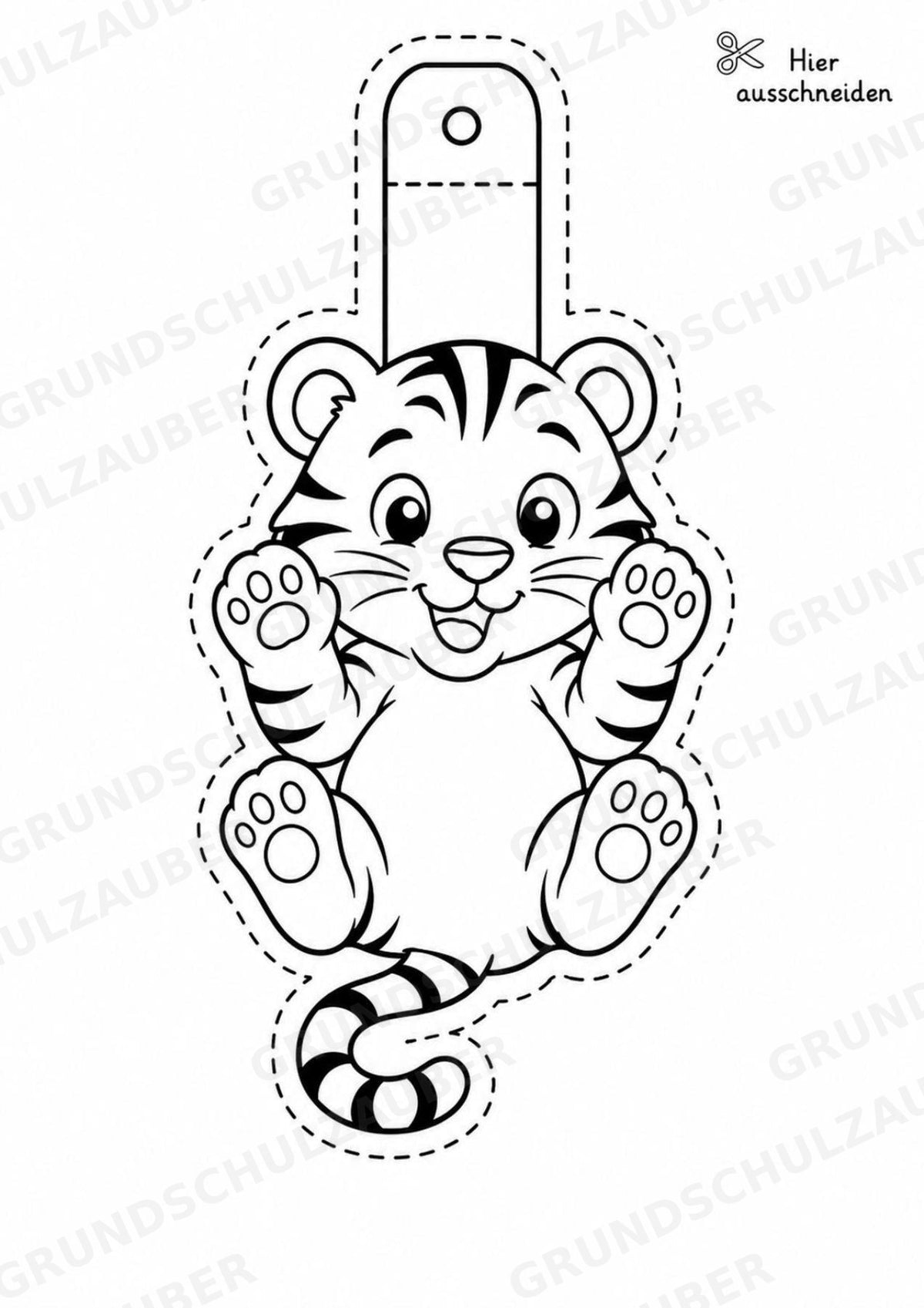 Tiger – Fensterdeko – Basteln – Ausmalbild – Ausschneiden – 15 Vorlagen – Materialseite 15