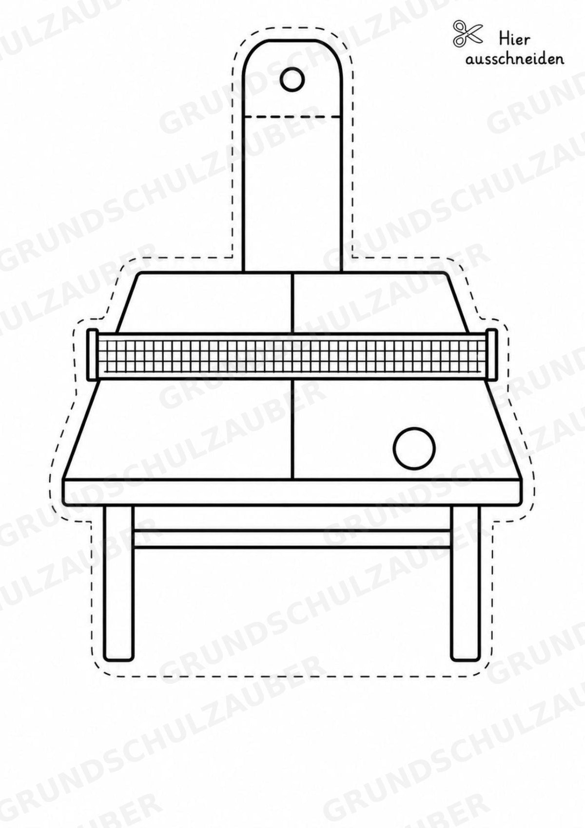 Tischtennis – Fensterdeko – Basteln – Ausmalbild – Ausschneiden – 15 Vorlagen – Materialseite 4