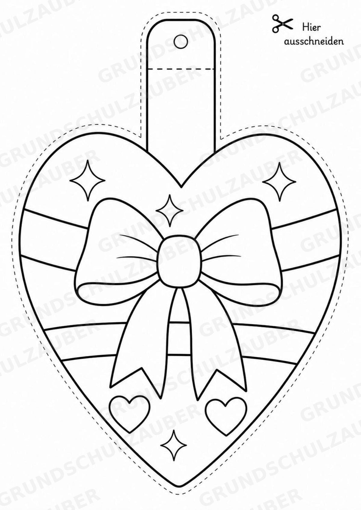 Valentinstag – Fensterdeko – Basteln – Ausmalbild – Ausschneiden – 15 Vorlagen – Materialseite 2