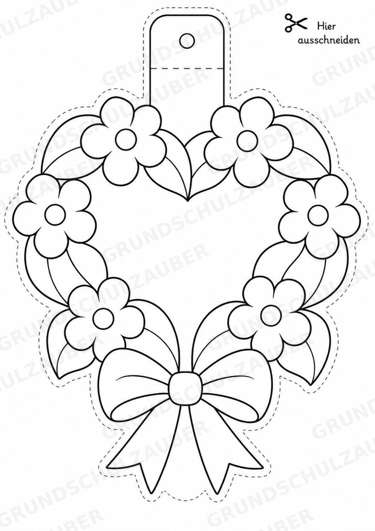 Valentinstag – Fensterdeko – Basteln – Ausmalbild – Ausschneiden – 15 Vorlagen – Materialseite 12