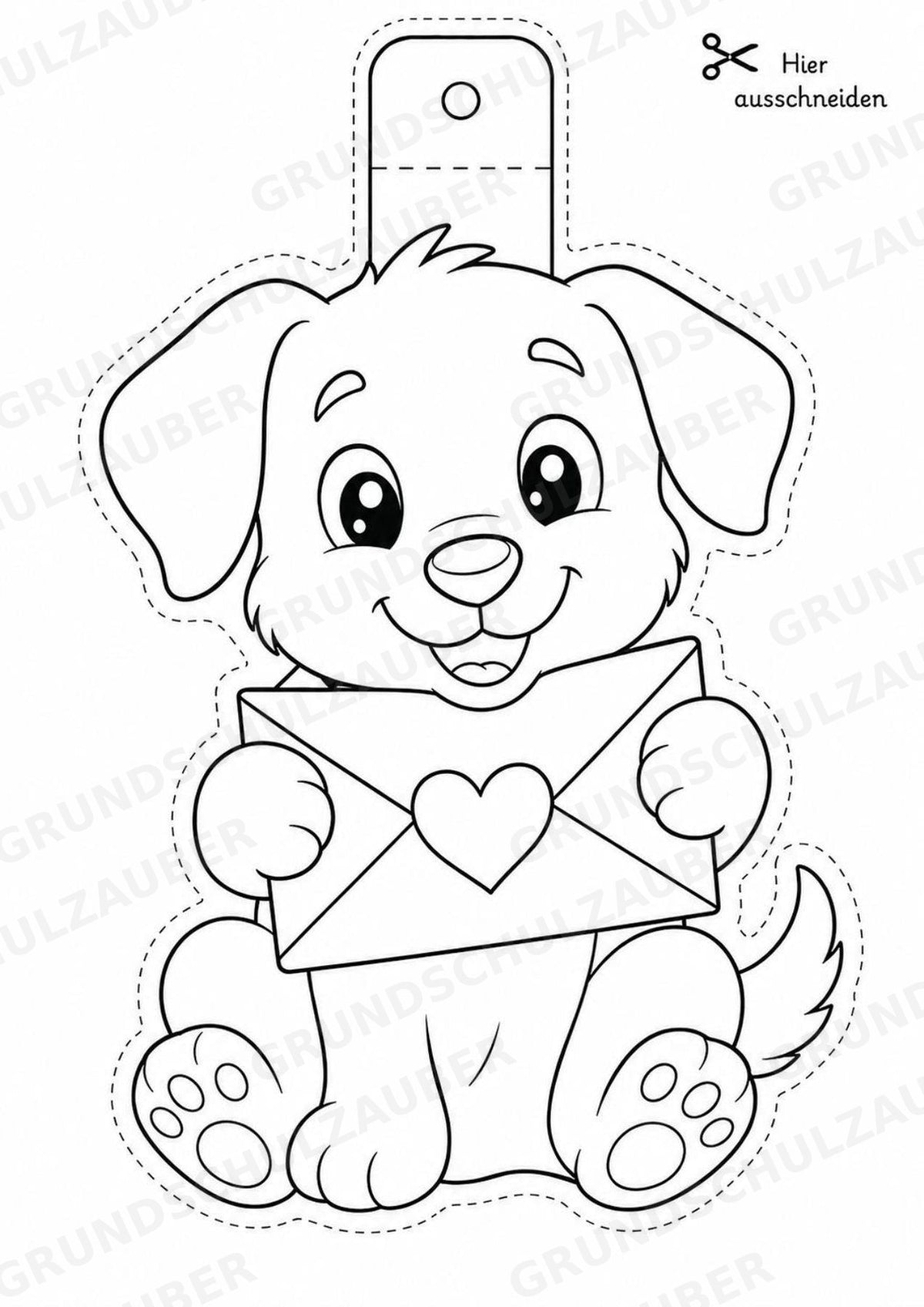 Valentinstag – Fensterdeko – Basteln – Ausmalbild – Ausschneiden – 15 Vorlagen – Materialseite 14