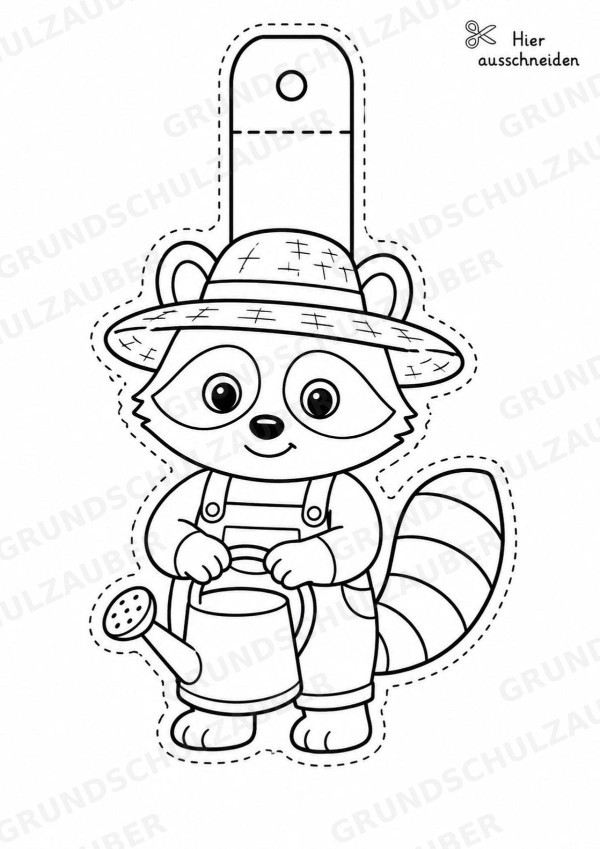 Waschbär – Fensterdeko – Basteln – Ausmalbild – Ausschneiden – 15 Vorlagen – Materialseite 3