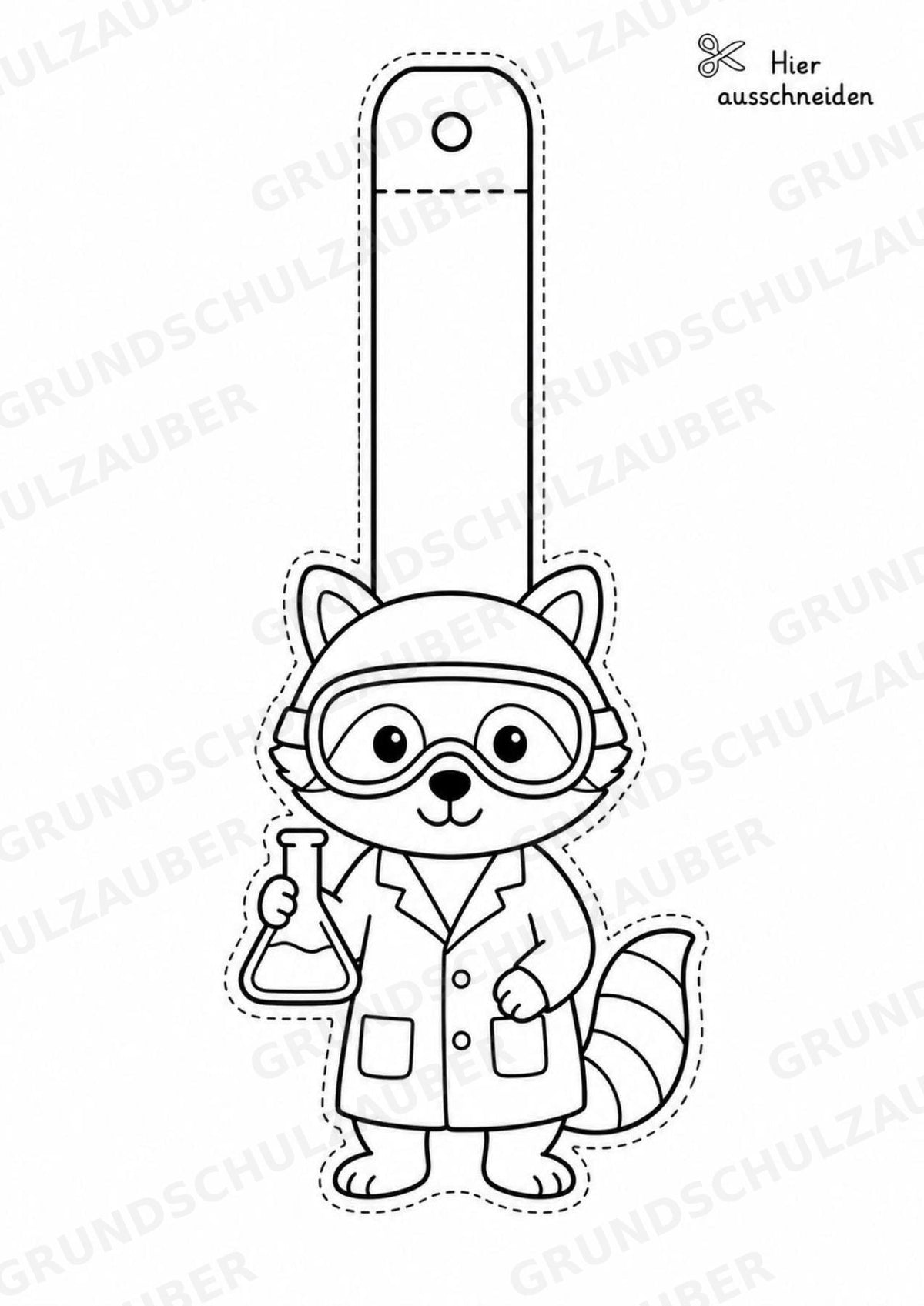 Waschbär – Fensterdeko – Basteln – Ausmalbild – Ausschneiden – 15 Vorlagen – Materialseite 13