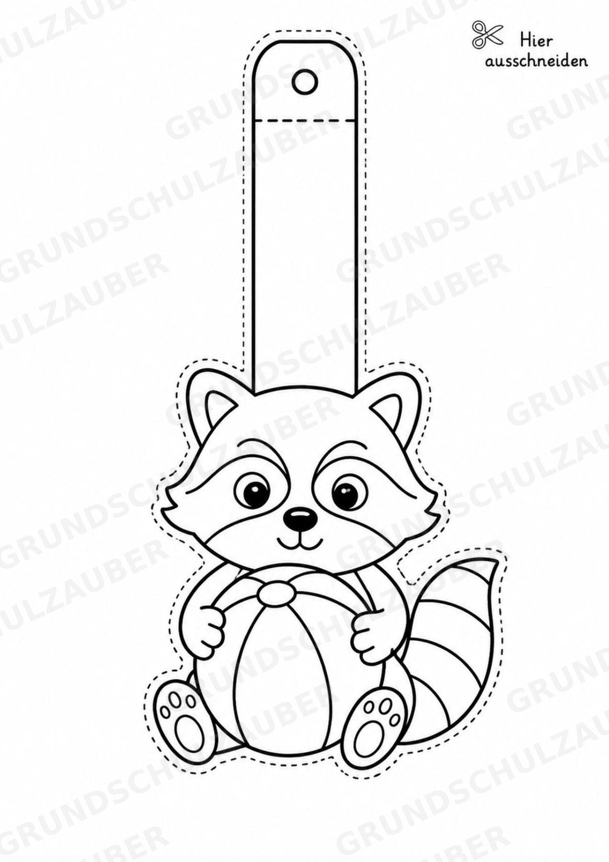 Waschbär – Fensterdeko – Basteln – Ausmalbild – Ausschneiden – 15 Vorlagen – Materialseite 14