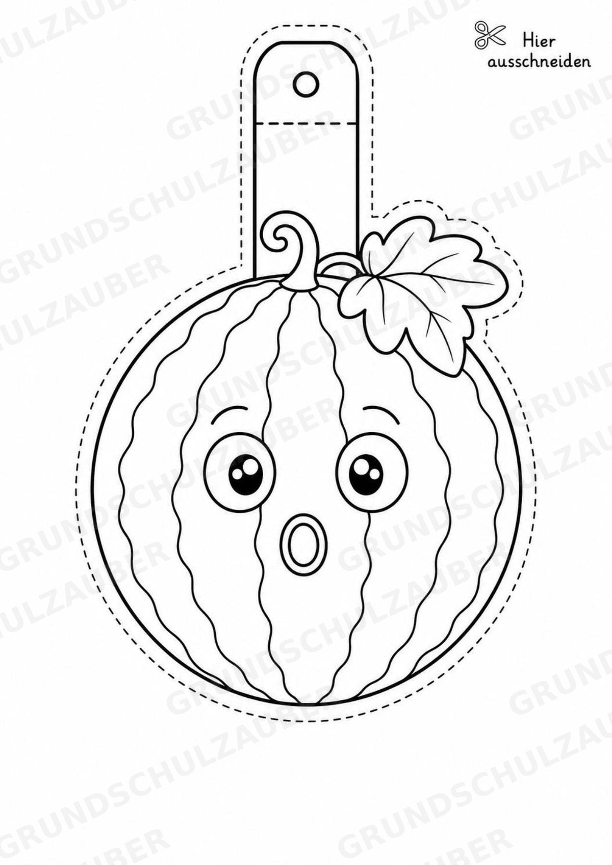 Wassermelone – Fensterdeko – Basteln – Ausmalbild – Ausschneiden – 15 Vorlagen – Materialseite 3