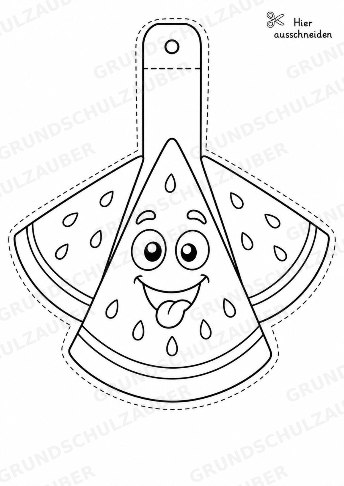 Wassermelone – Fensterdeko – Basteln – Ausmalbild – Ausschneiden – 15 Vorlagen – Materialseite 5