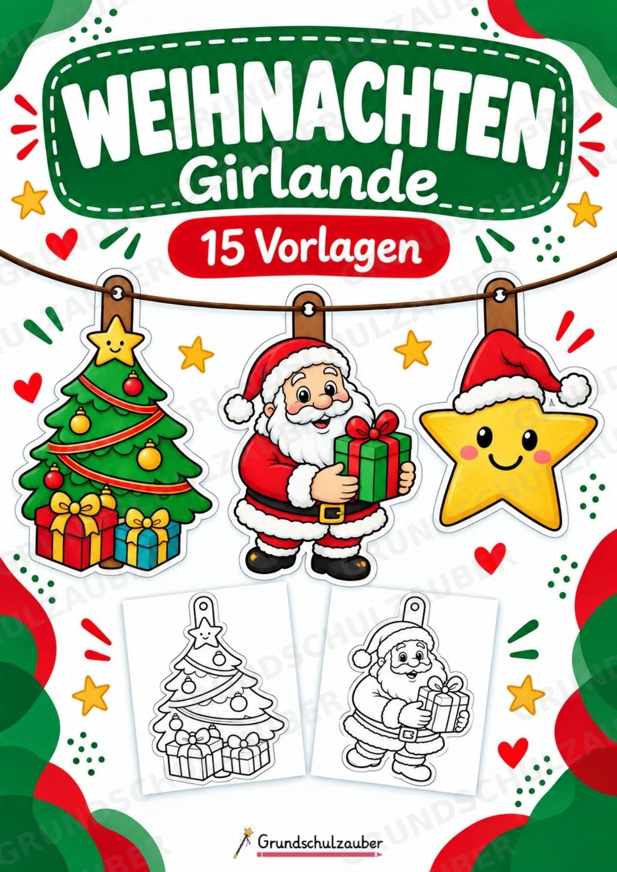 Weihnachten – Fensterdeko – Basteln – Ausmalbild – Ausschneiden – 15 Vorlagen – Cover