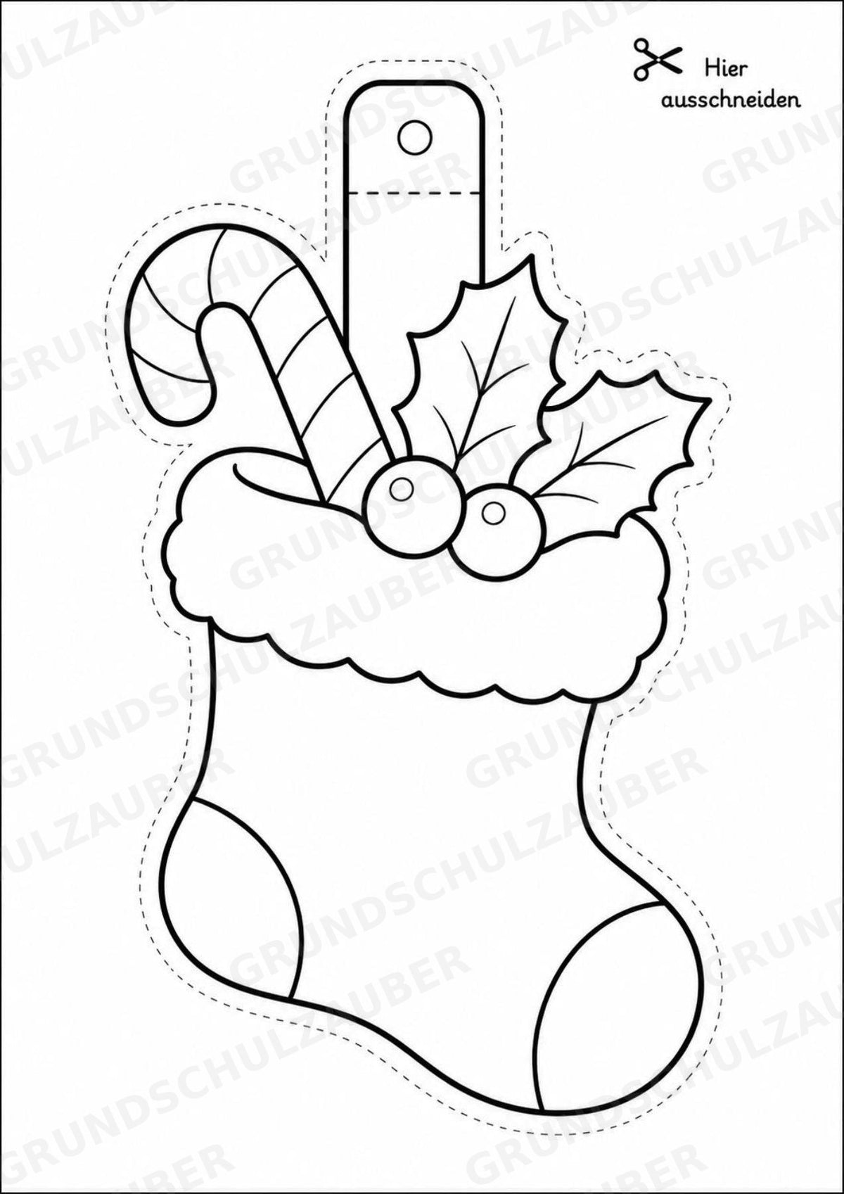Weihnachten – Fensterdeko – Basteln – Ausmalbild – Ausschneiden – 15 Vorlagen – Materialseite 6