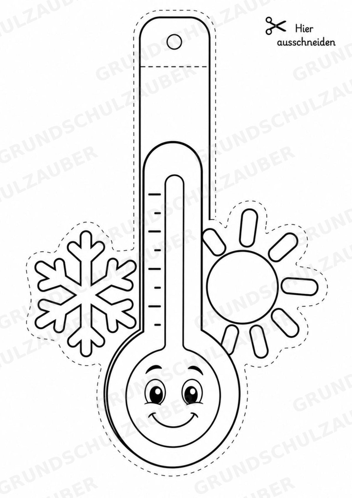 Wetter – Fensterdeko – Basteln – Ausmalbild – Ausschneiden – 15 Vorlagen – Materialseite 11