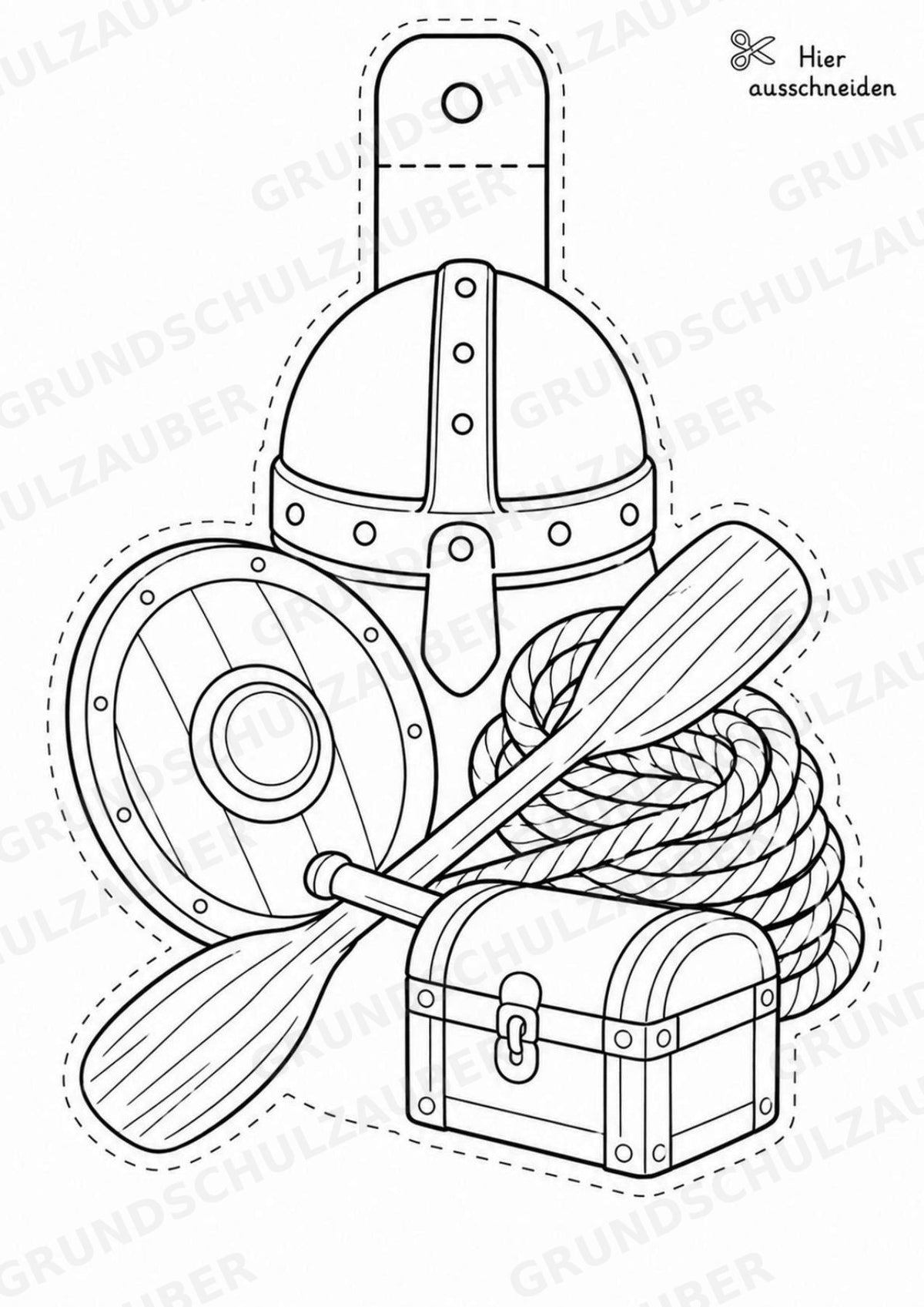 Wikinger – Fensterdeko – Basteln – Ausmalbild – Ausschneiden – 15 Vorlagen – Materialseite 6