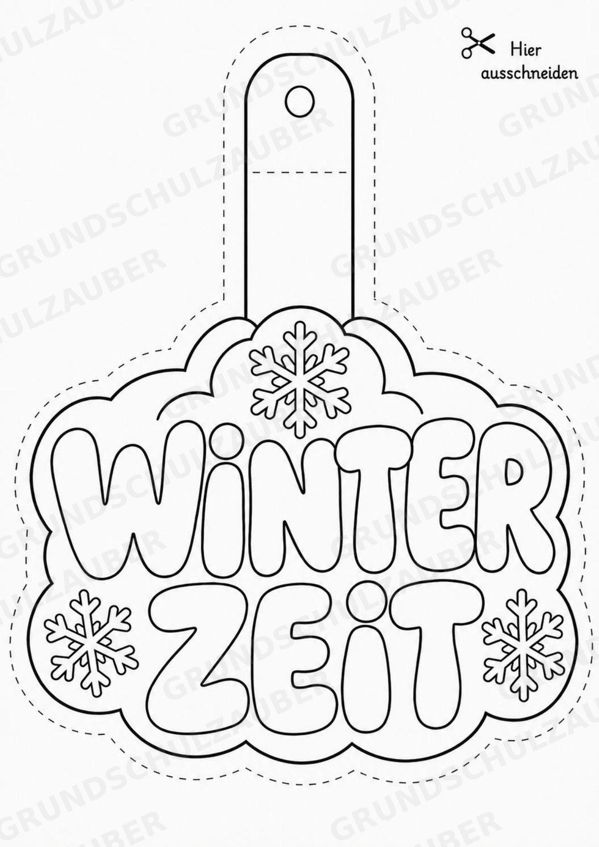 Winter – Fensterdeko – Basteln – Ausmalbild – Ausschneiden – 15 Vorlagen – Materialseite 15