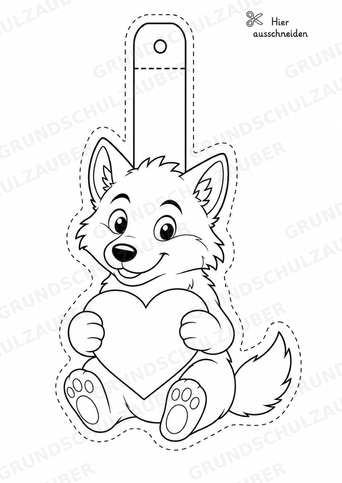 Wolf – Fensterdeko – Basteln – Ausmalbild – Ausschneiden – 15 Vorlagen – Materialseite 6