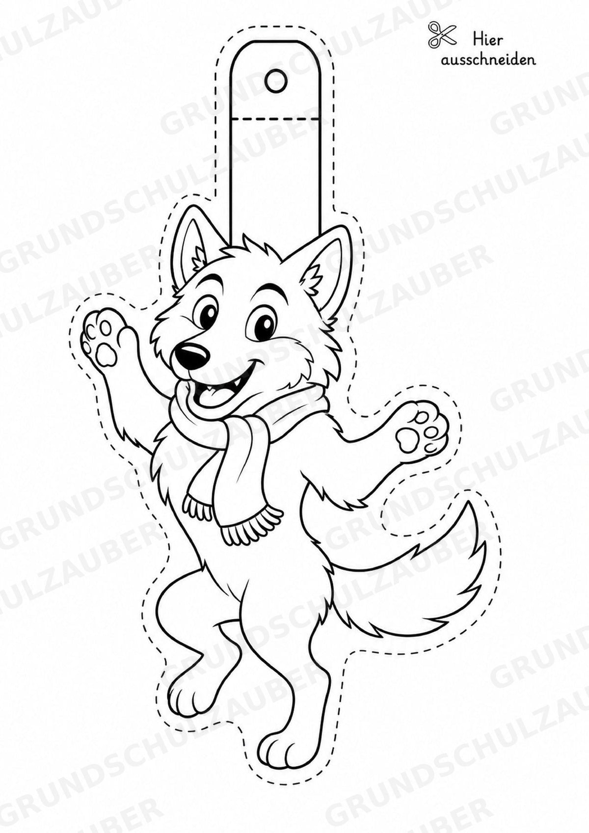 Wolf – Fensterdeko – Basteln – Ausmalbild – Ausschneiden – 15 Vorlagen – Materialseite 11