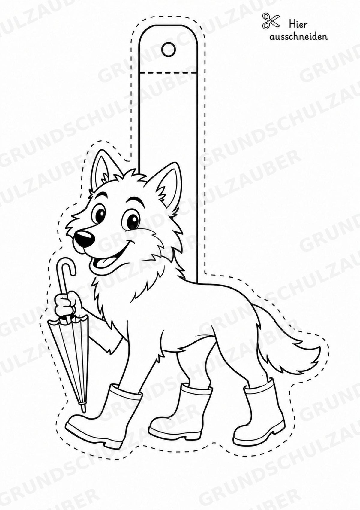 Wolf – Fensterdeko – Basteln – Ausmalbild – Ausschneiden – 15 Vorlagen – Materialseite 14