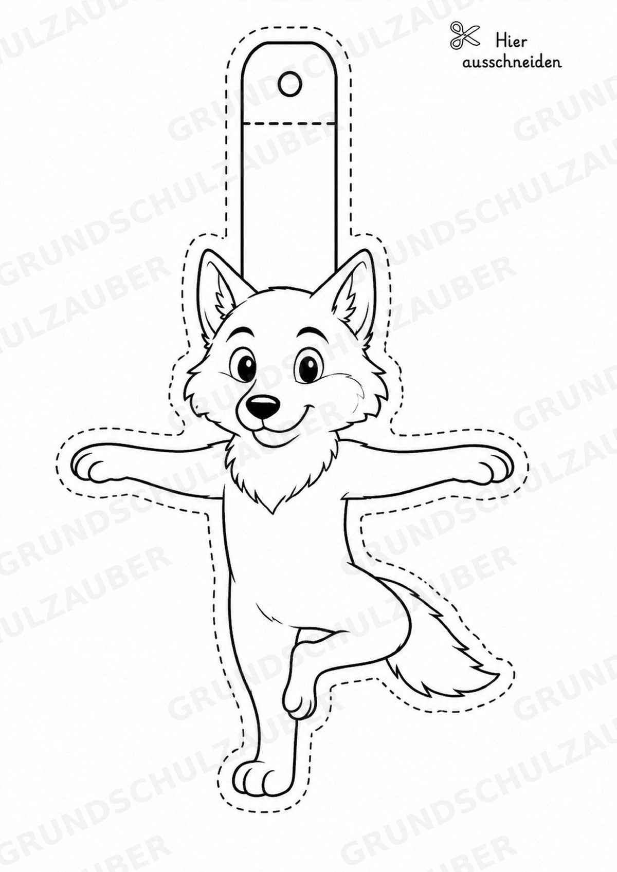 Wolf – Fensterdeko – Basteln – Ausmalbild – Ausschneiden – 15 Vorlagen – Materialseite 16